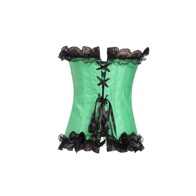 Женское платье Бурлеск для танцев размера плюс, сексуальный корсет-бюстье, готическое кружевное винтажное платье-корсет с юбкой, зеленые костюмы