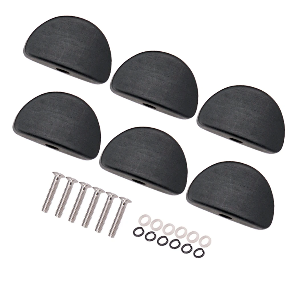 

6 Pcs Black Guitar Tuning Pegs Keys Button Tuners Machine Heads, Premium Wood