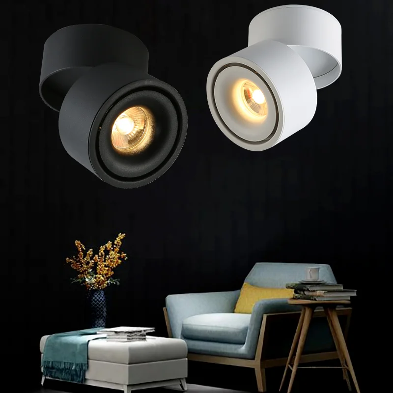 Surface Mounted Mini Embedded COB LED Downlights 5W 7W 12W 360 degree rotation LED Ceiling Lamp Spot Light Downlight