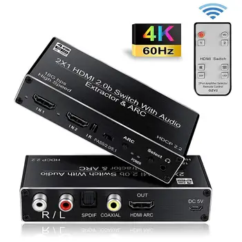 

HDMI 2.0 audio extractor splitter 4K 60Hz HDMI 2.0 Switcher Splitter box HDR HDCP ARC HDMI 5.1 audio converter Splitter