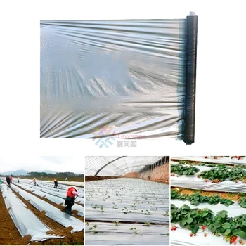 

0.012mm Agricultural Vegetable Orchard Black Silver Plastic Mulch Film Greenhouse Keep Warm Weed Control PE Cover Grow Films