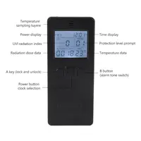 Digital UV Radiometer Ultraviolet Radiation Detector UVI Meter Dosimeter Tester Counter With Temperature display 2