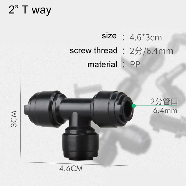 10 db Kerti Öntözőrendszer 1/4 "Interfész Csúszászáró Gyors Csatlakozó Tee Könyöke - Image 4