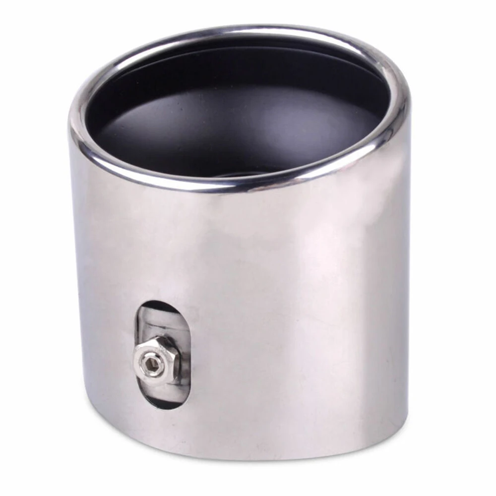

1pc silver car Exhaust Muffler Tail Tip Oval Pipe Stainless Steel 100mm car Exhaust Pipe Tail Tip For Honda Accord 2008-2013