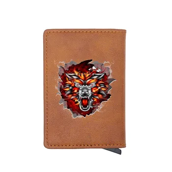

Charm Red lion Design Digital Printing Card Holder Wallet Men Women Leather Aluminium Small Purse Gift