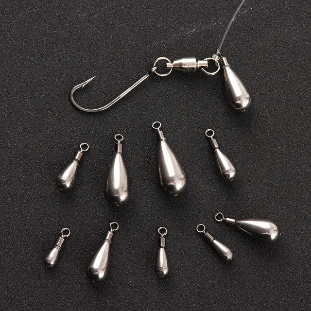 0.9-28g New Quick Release Casting Tear Drop Shot Weights Fishing Tungsten  Fall Sinker Line Sinkers