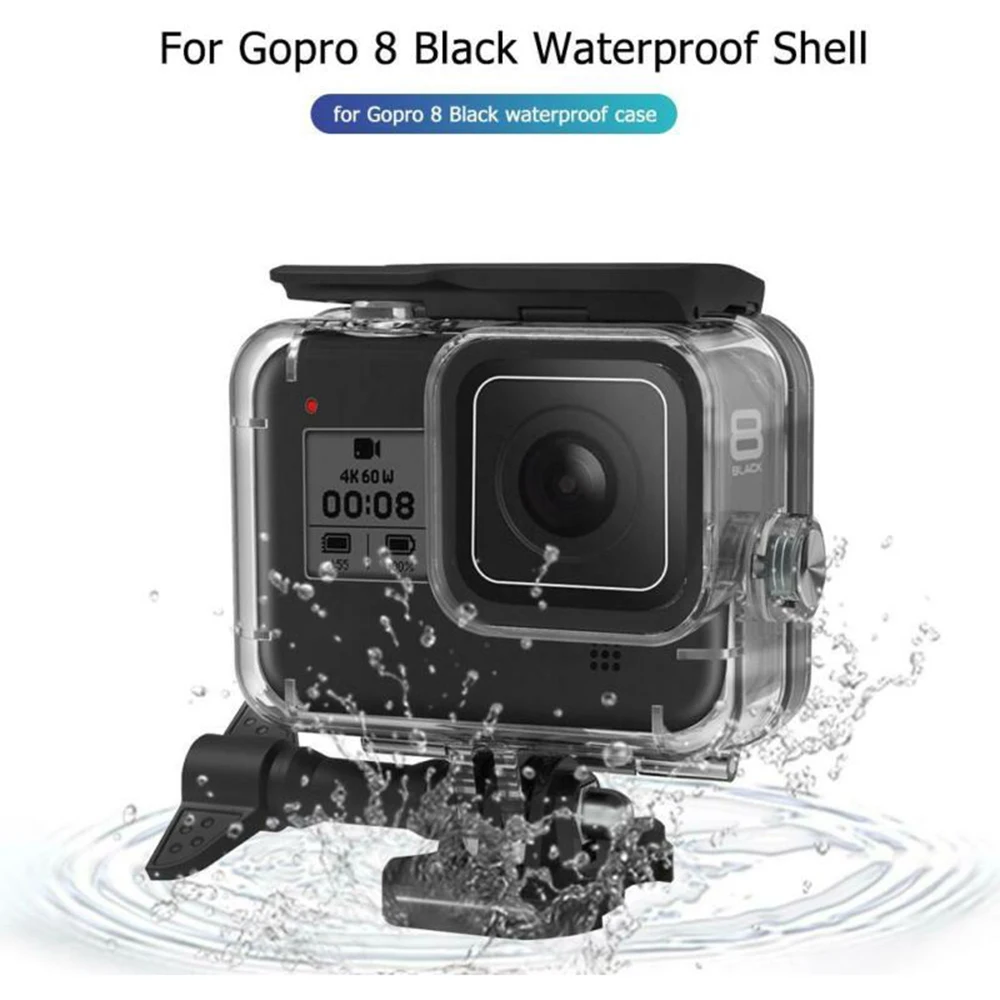 60 м подводный водонепроницаемый чехол Защитный Корпус Корпуса для GOpro hero 8 черный прочный и практичный