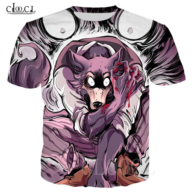 BEASTARS Wolf T Shirts Summer Men Women Cartoon Tops Printed Animal Anime 3D Sweatshirt Casual Sports Running Tshirt Streetwear