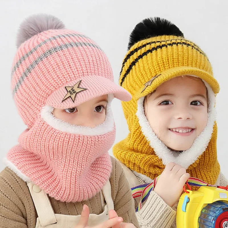 Шапка-бини детская из плотной акриловой ткани для улицы теплая Балаклава