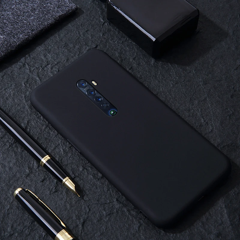 Black TeppKa для OPPO Reno Ace 2Z 2F 2 чехол для телефона жидкий силикон сплошной цвет мягкий силиконовый Задний защитный чехол противоударный чехол - Цвет: Black