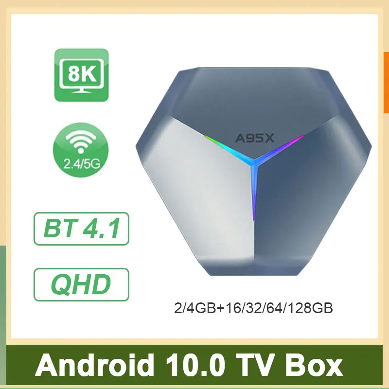 A95XF4 IP приставка для ТВ QHD TV Android 10 0 4G 64 Гб 128 S905X4 BT4.1 2 4/5G двухдиапазонный WI-FI H.265 Media