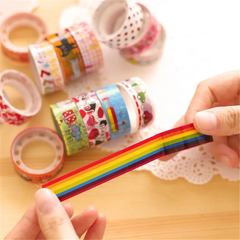 2 PCS/Lot Mini Color Tapes DIY Decorative Adhesive Tape Sticker Cartoon Diary Lace Tape Office Stationery Gift