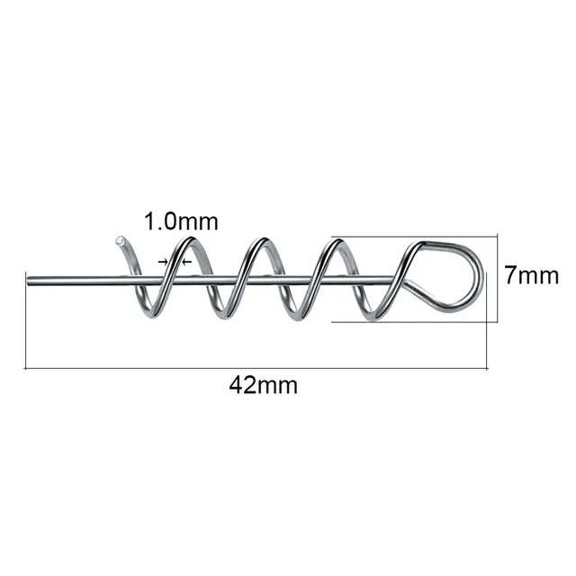 50 or100pcs/Lot Spring Lock Pin Crank Hook Fishing Connector 7MM-42MM Stainless Steel Swivels&Snap Soft Bait Accessories Flat 42MM