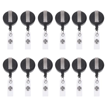 

12Pcs Badge Holders Durable Badge Tag Clip Badge Reel Swivel Clip ID Badge Reel Clip Key Reel for Paper