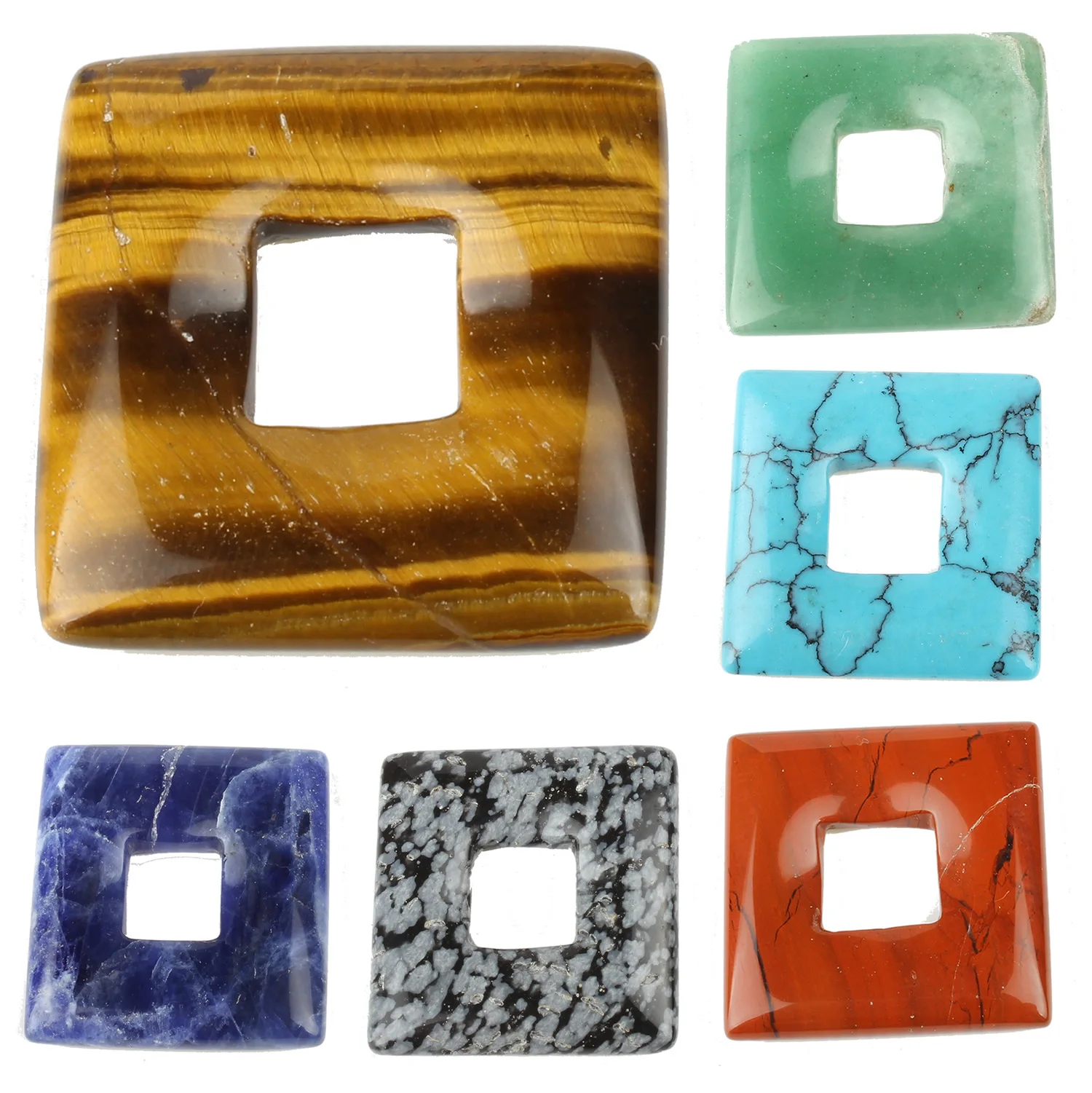 

28x5mm Square Shape Pendants Natural Semi-precious Stone Pendant 12 Colors For Your Choice DIY Jewelry For Necklace Wholesale
