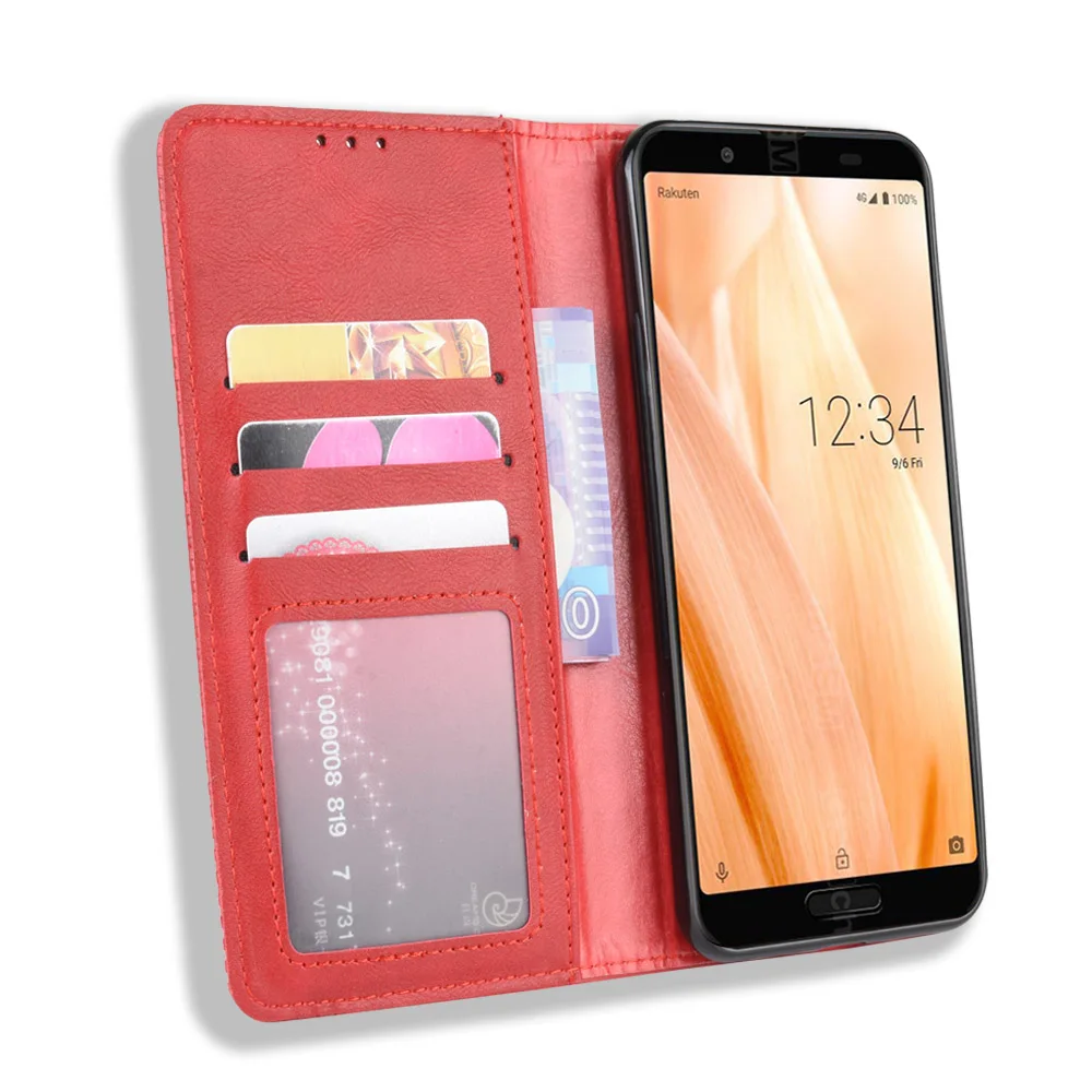 Магнитный винтажный кожаный чехол Премиум Coque для Sharp Aquos Sense 3 Lite Sense3 Lite SH-RM12 чехол с откидной крышкой