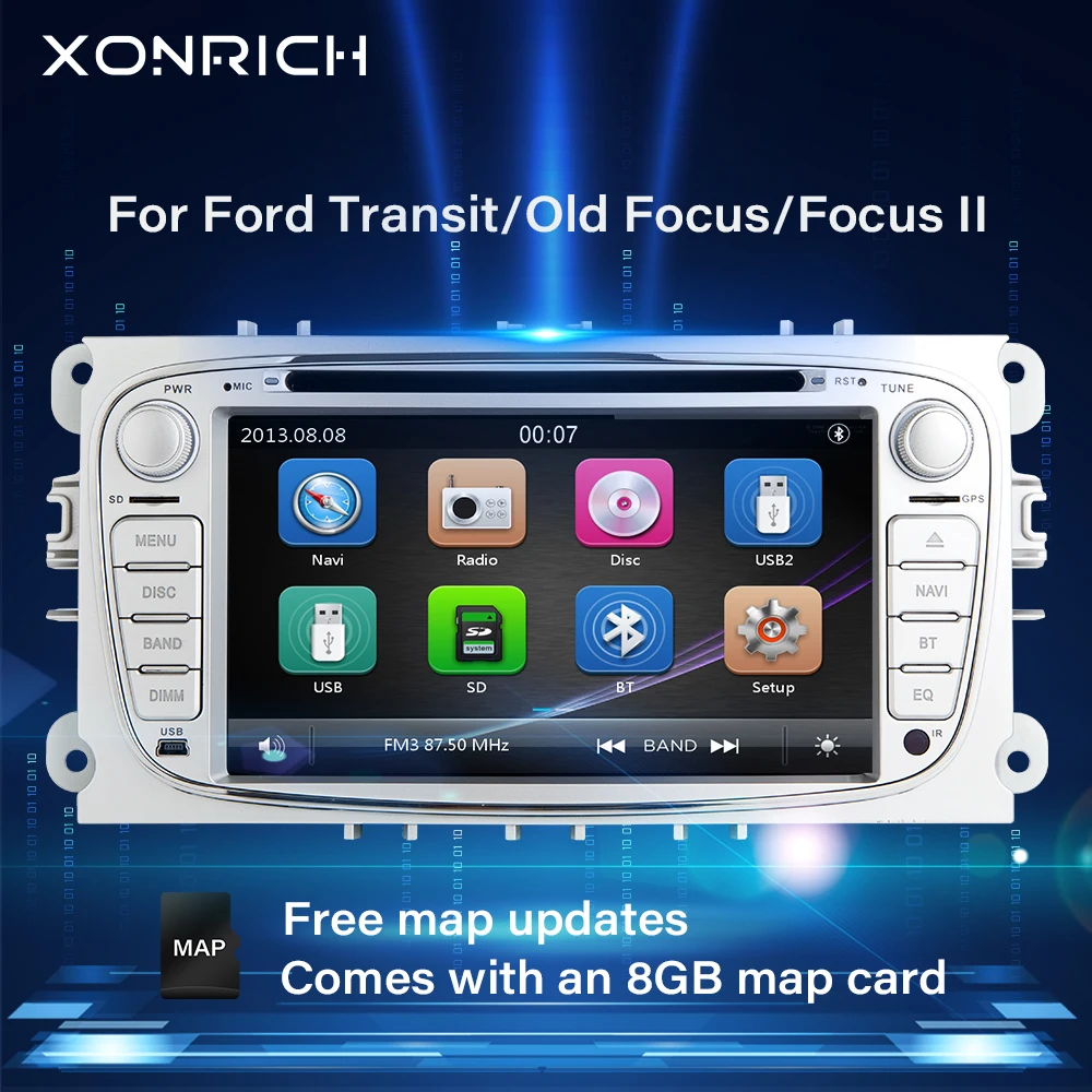 AutoRadio 2 Din Car DVD Player For Ford Focus S-Max C-Max Mondeo 4 Transit ConnetGalaxy Kuga Multimeida GPS Navigation Stereo | Автомобили