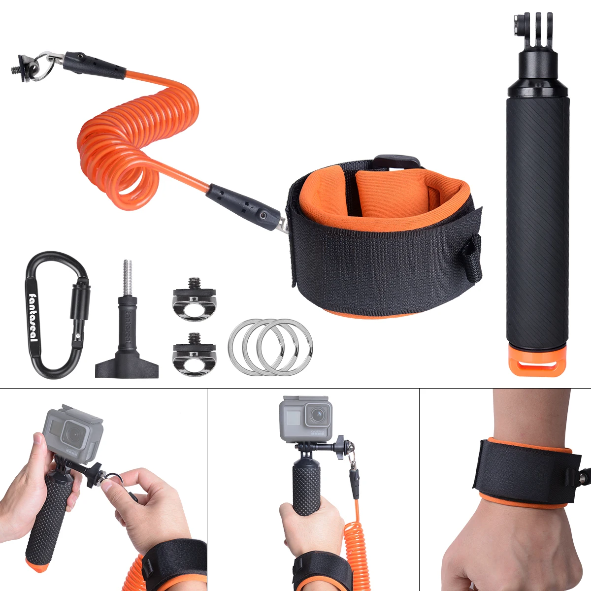 Fantasia com Pulseira Flutuante Mais Suporte de Mão para Gopro Hero Câmera de Ação Sjcam Eken