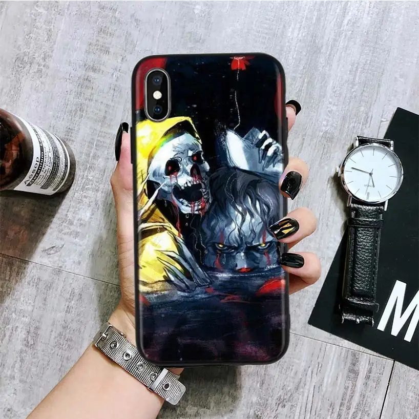 Черный чехол накладка Pennywise Clown Horror для Apple IPhone 11 Pro XS MAX XR 7 8 6 6S Plus X 10 Ten 5 5S SE|Бамперы| |