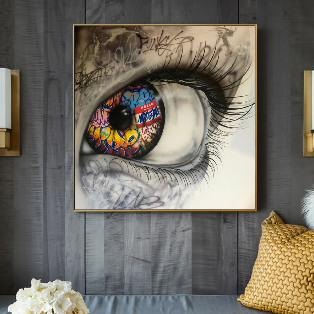 Modern Abstract Graffiti Eye Street Art Picture On Canvas Wall Prints Fine Poster Painting For Living Room Decoration | Дом и сад