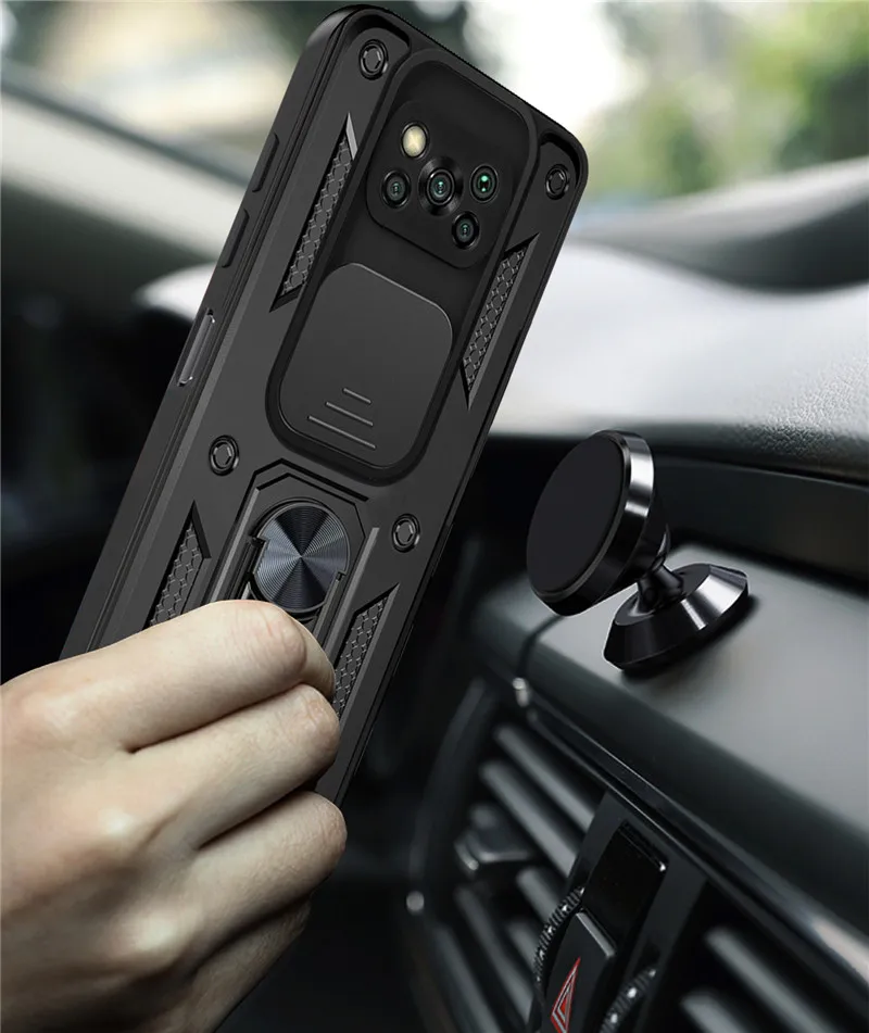 For Xiaomi Pocophone Poco X3 NFC Case Camouflage Magnetic Car Holder Ring Shockproof Armor Phone Case for Poco X3 Pro Back Cover moto g stylus 5g case