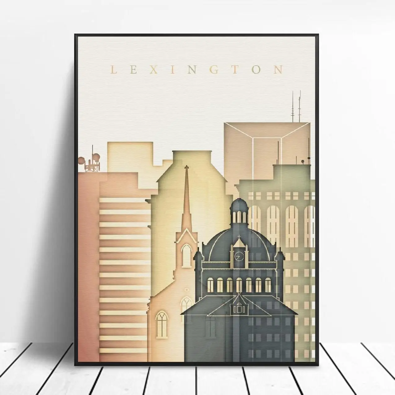 Lexington Kentucky Skyline Art Canvas Poster Home Decoration Painting No Frame | Дом и сад