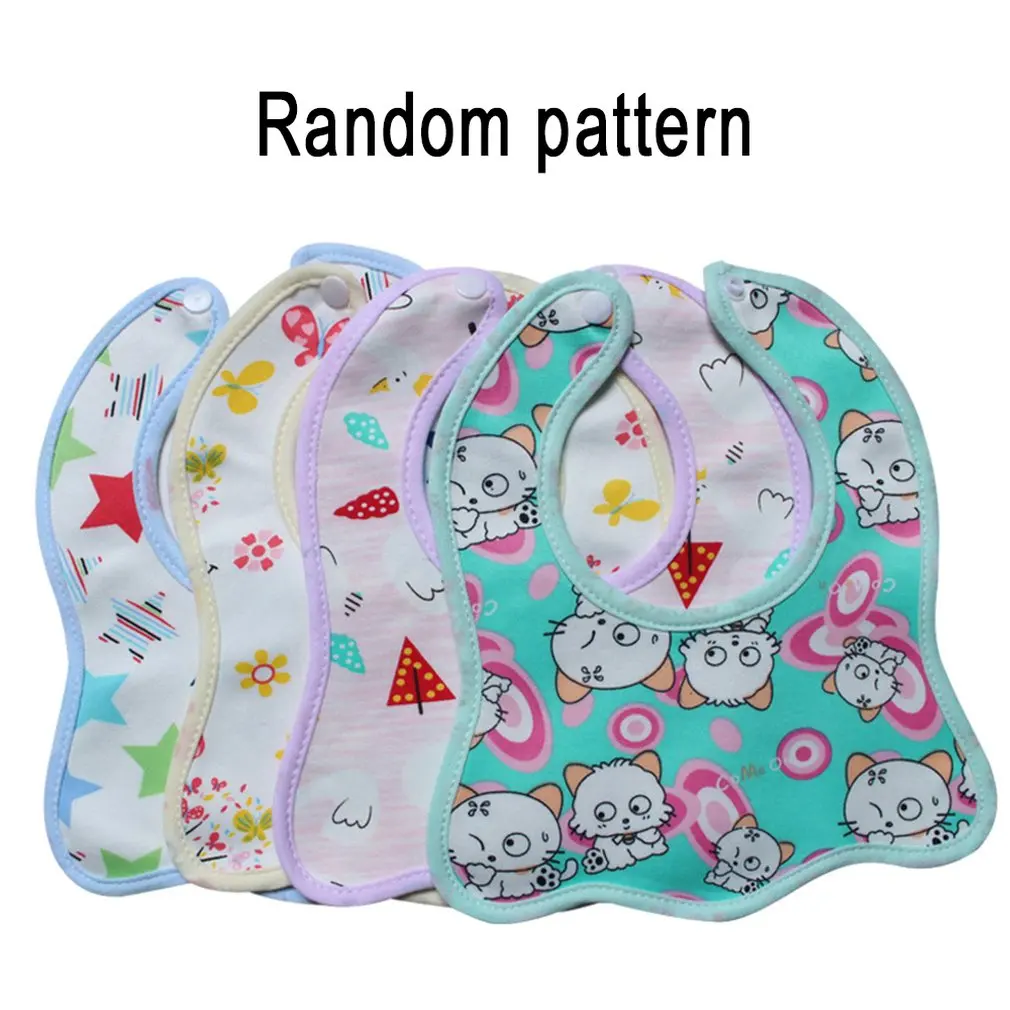 

Infant Bib Cartoon Printing Cotton Snap-on Waterproof Anti-dirty Baby Bib Children Print Saliva Towel