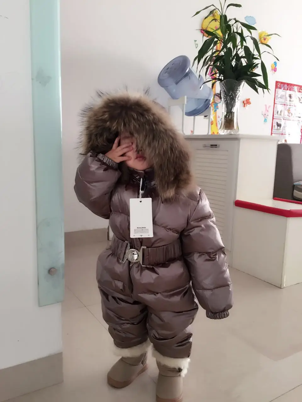 Детская одежда для малышей зимние комбинезоны для мальчиков и девочек комбинезоны на утином пуху, комбинезон с воротником из натурального меха, Детская верхняя одежда детский зимний комбинезон