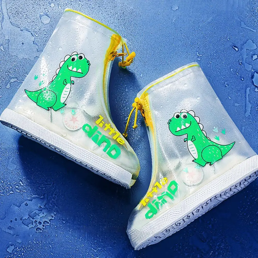 Cartoon Children Shoes Covers Animal Print Waterproof Rainboots Cover Boys Girls Shoes Anti-Slip Portable Rain Shoes for Hiking