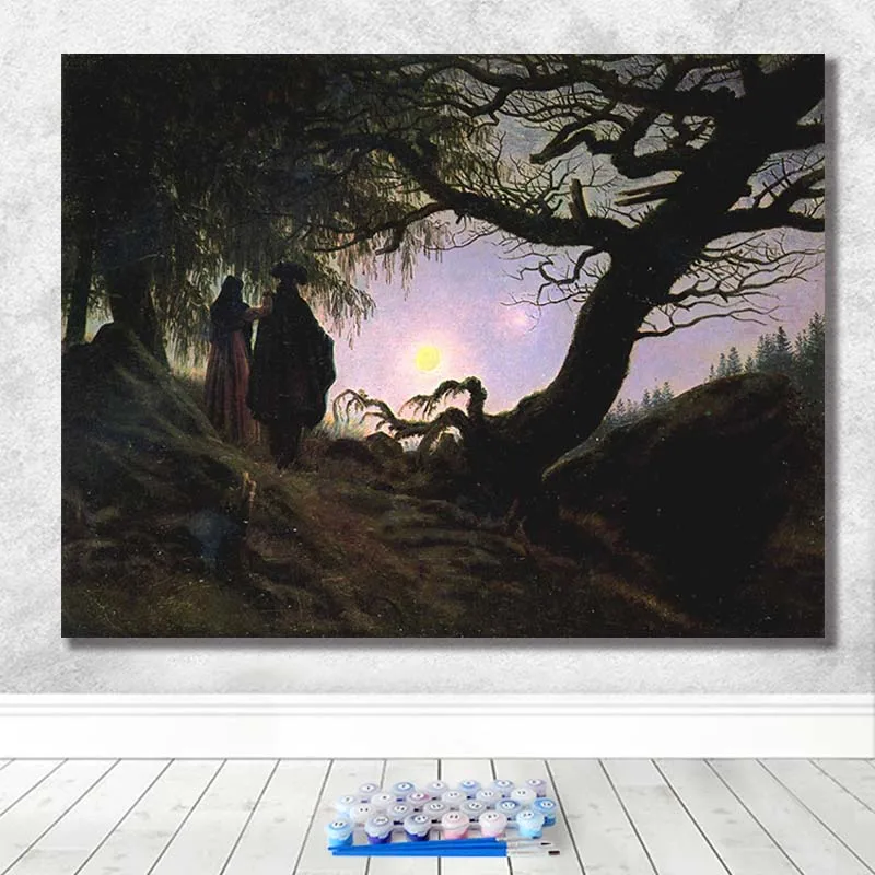 Diy painting retro style tree under the living room bedroom decoration painting hand-painted decompression - Color: 21379