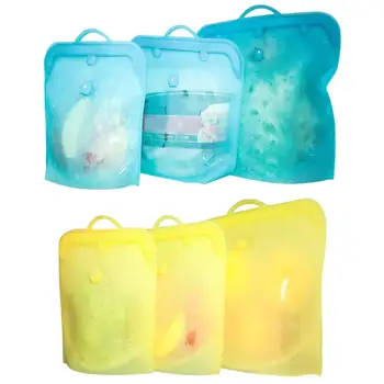 

800ml 1200ml 2000ml Zip Lock Airtight Seal Silicone Bag Reusable Silicone Food Storage Bag for Food Cooking Sandwich Snack Bags