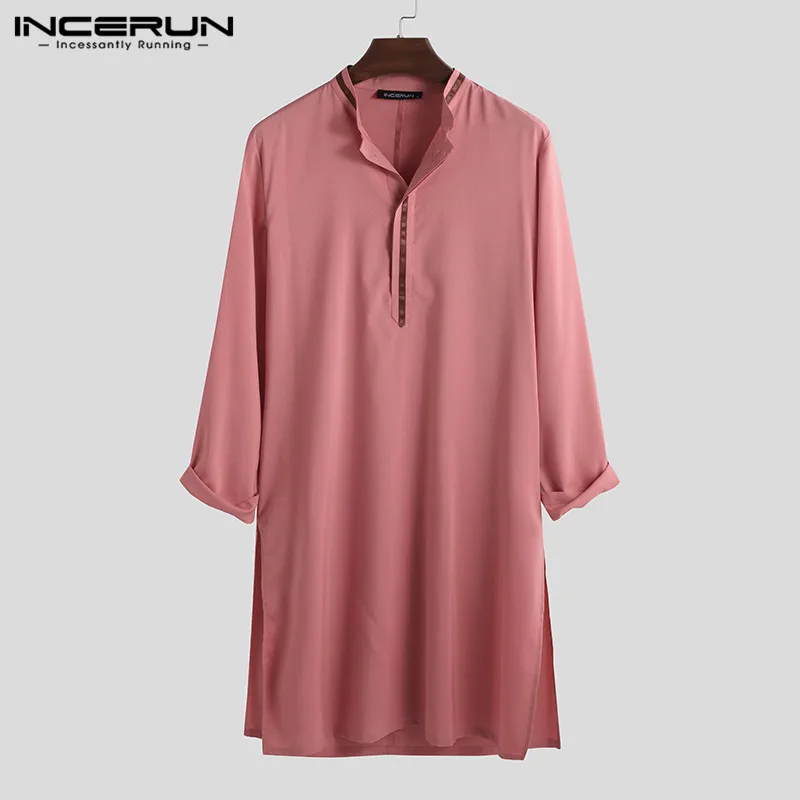 Мужской мусульманский исламский кафтан винтажный воротник-стойка с ...