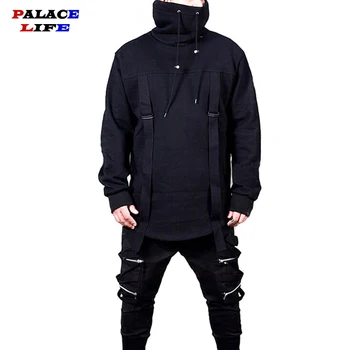 

Spring new Assassin Creed Korean version Men Hoodies Sweatercoat Dark Tie Hoodie Hip Hop Gothic Loose Cloak Turtleneck pullover