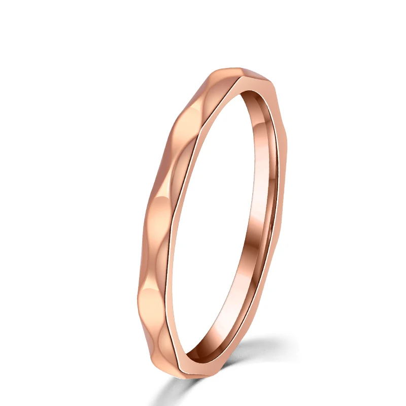 2 mm Small Thin Stainless Steel Women Wedding Rings Silver Rose Gold Color US size 4-9 jewelry rings