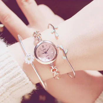 

2020 Ladies Set Watches Gentle Women Small Dial Stainless Steel Watch Casual Dress Clock Relogio Feminino With Box Bracelet