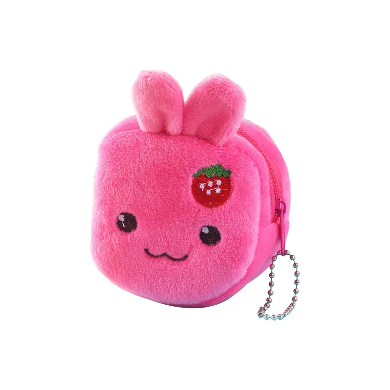 Сумки для девочек мягкий милый мультфильм мешок с нарисованным животным плюшевый детская сумочка маленькая монета - Цвет: B