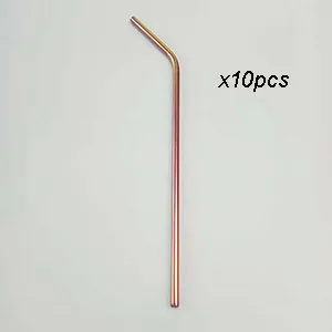 10pcs Stainless Steel Straw,Reuseable Colorful Drinking Straw 10.5 inch(265mm*6mm - Цвет: Multicolor