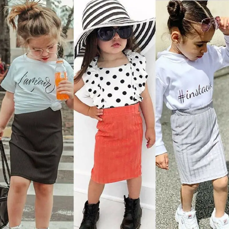 

2019 Autumn Toddler Knit Skirts Baby Girl Solid Knitted Skirts Slim Hip Short Skirt Party Clothes Children Outfit