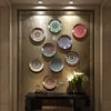 Bohemian Style Ceramic Decorative Plate, Living Room Decoration, Background Wall Hanging Plate 1