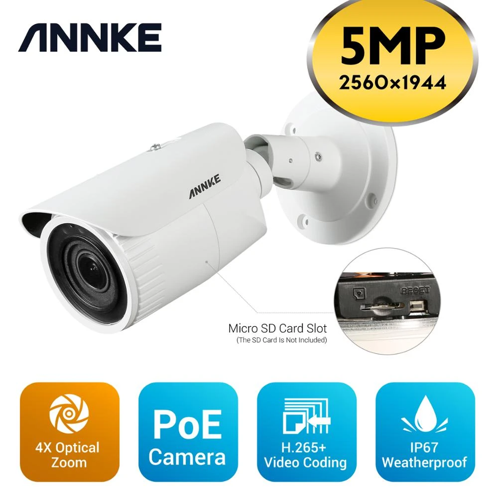 ANNKE C500 5MP Super HD 4X Optical Zoom POE IP Camera H.265+ Video