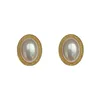 Imitation Pearl Zircon Retro Elegant Irregular Oval Square Hollow Out Earrings for Women Party Autumn Winter Jewelry ► Photo 3/6