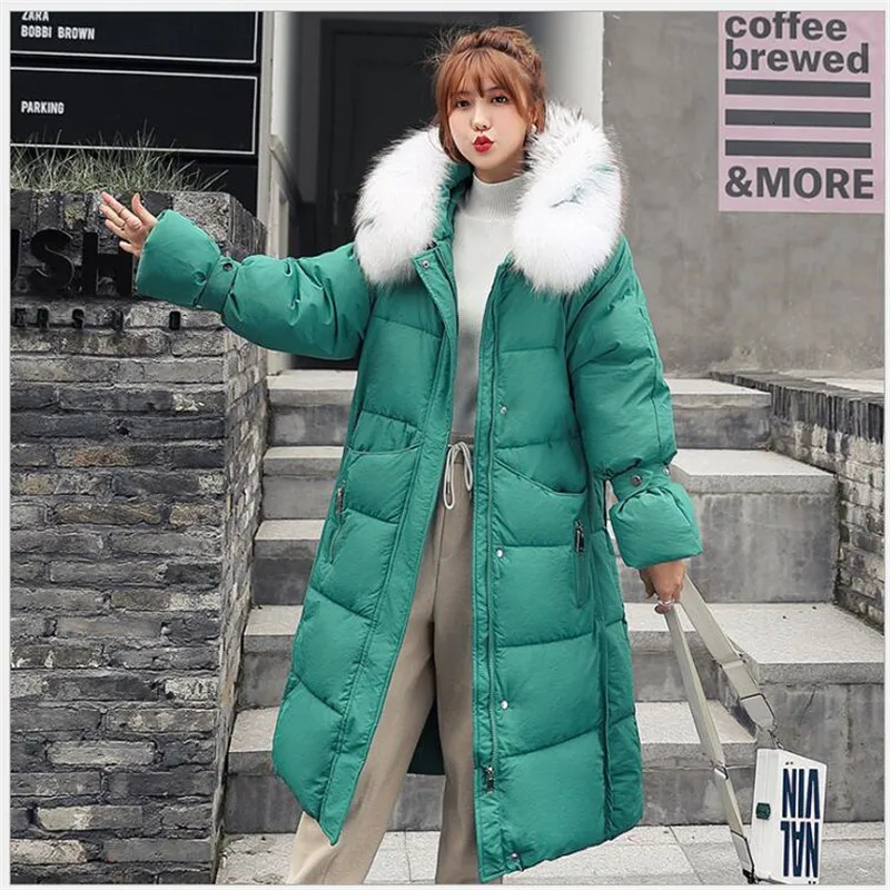 2019 зимняя женская куртка длинное пальто Толстые женские теплые парки с меховым воротником куртки высокого качества размера плюс casaco feminino