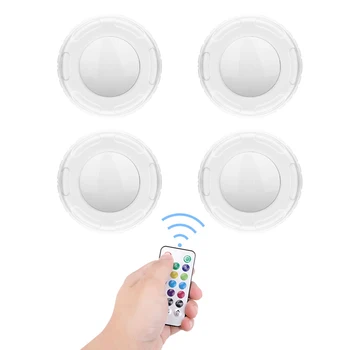 

4 Pcs/lot Wireless Lighting Battery Powered LED Night Lights 16 Colors With Remote Control And Tapes