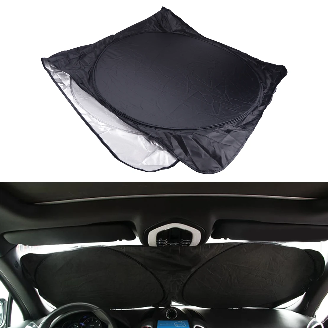 

CITALL Car Universal Front Rear Window Windshield Foldable Jumbo Large Sun Shade SUV Visor Block Cover Full Set 150x70 cm