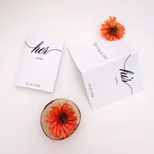 Creative His & Her Custom Couple Name&Date White Blank Simple Wedding Vow Book Personalized Event & Party Decor Favor 2pcs/Set Festive Creative His & Her Custom Couple Name&Date White Blank Simple Wedding Vow Book Personalized Event & Party Decor Favor 2pcs/Set Festive