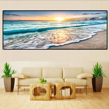 

Sunsets Natural Sea Beach Scandinavian Oil Painting on Canvas Posters and Prints Cuadros Wall Art Pictures For Living Room