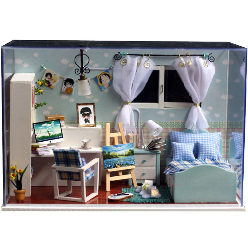 Кукольный домик Миниатюрный DIY кукольный домик с деревянная мебель для дома идеальные супружеские игрушки для детей подарки на день рождения