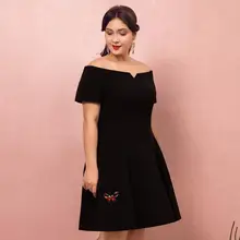 Платье для выпускного вечера Элегантное Черное ТРАПЕЦИЕВИДНОЕ вечернее платье до колена с аппликацией бабочки вечерние платья под заказ