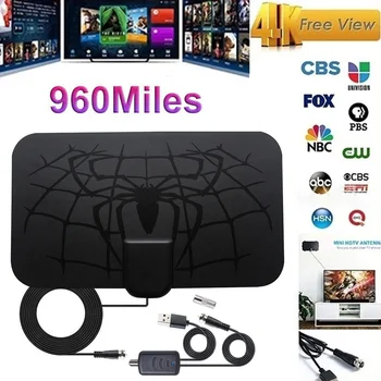 

960 Miles Antena 1080P Digital HDTV Indoor TV Antenna Amplifier Signal Booster TV Radius Surf Fox Antena HD TV Antennas Aerial