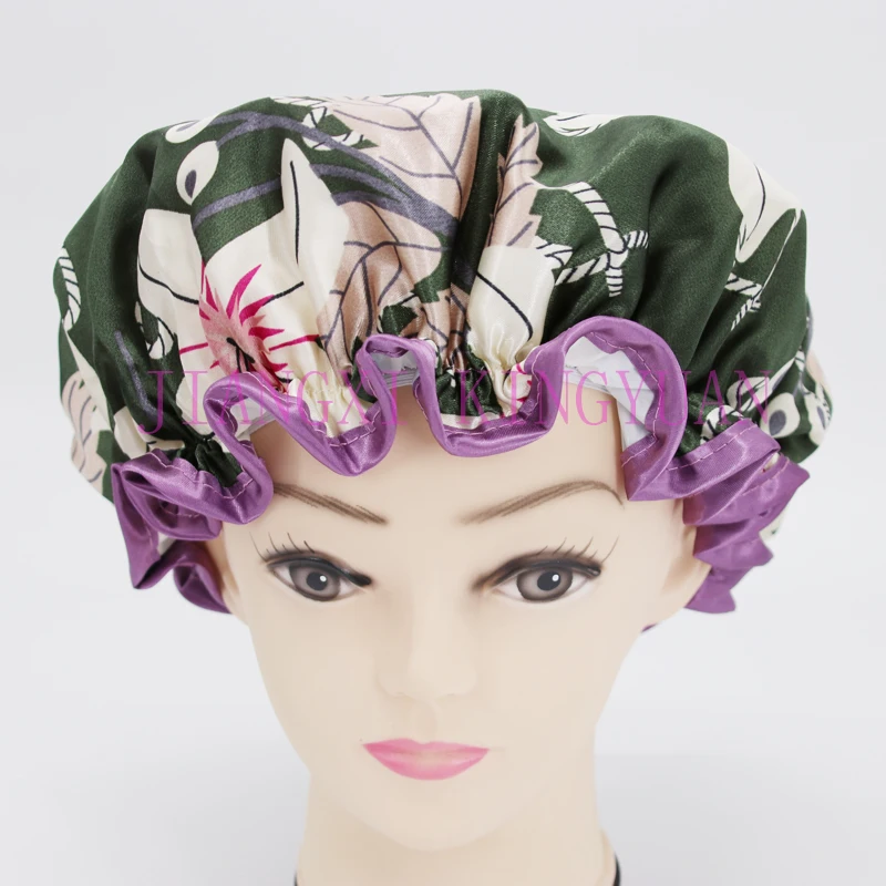 绿底百合花正面